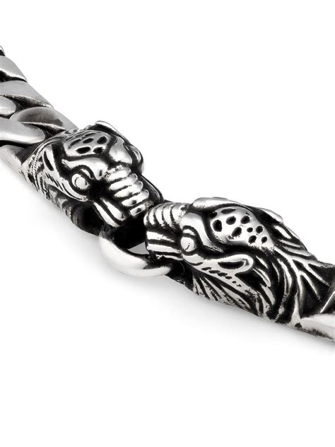 gucci tiger necklace|Gucci Sterling Silver Tiger Head Necklace .